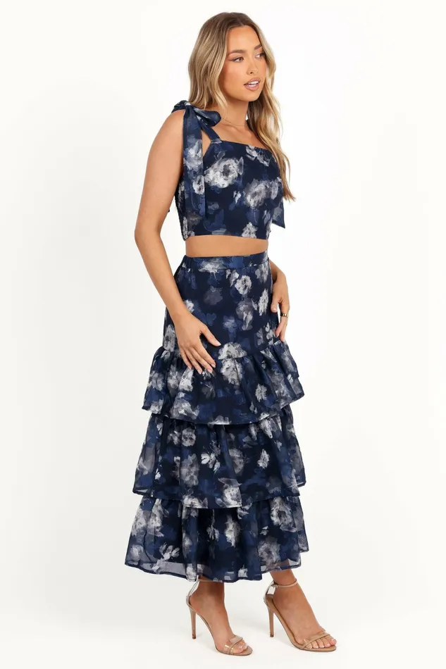 Olivia Two Piece Set Navy Floral Matching Sets Petal and Pup Women