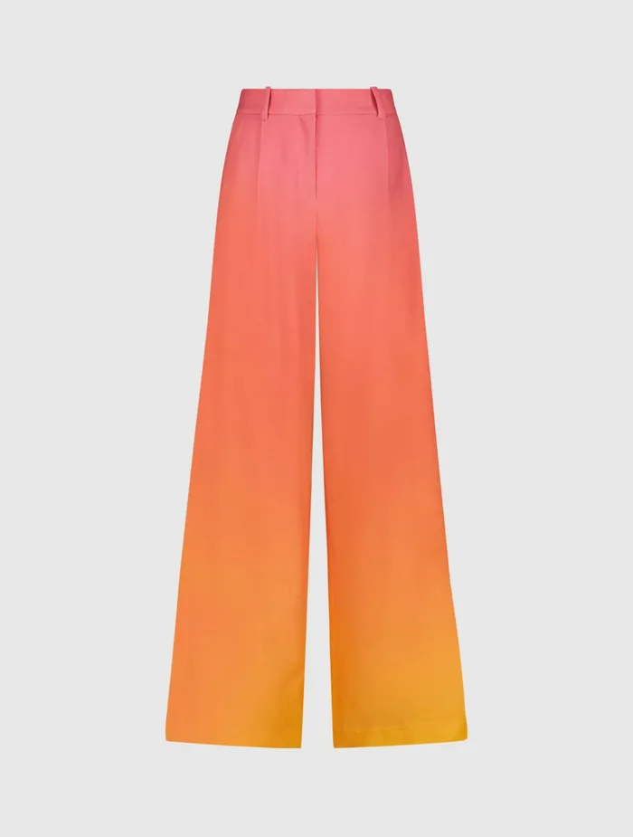 Ombre Crepe Wide Leg Trouser Pant 8211 FINAL SALE Sunset Ombre Pants Mac Duggal Women
