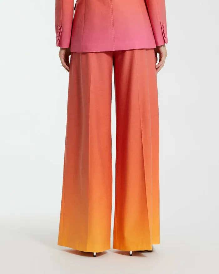Ombre Crepe Wide Leg Trouser Pant 8211 FINAL SALE Sunset Ombre Pants Mac Duggal Women