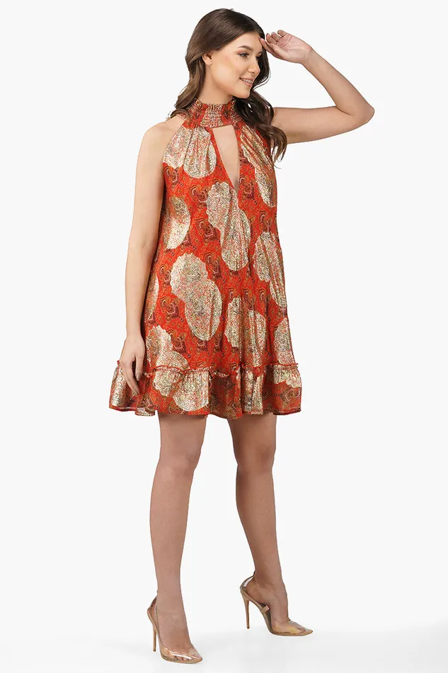 Omnia High Neck Short Dress Dresses America and Beyond Women