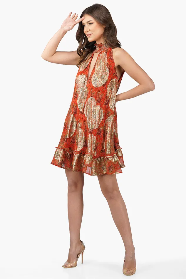 Omnia High Neck Short Dress Dresses America and Beyond Women
