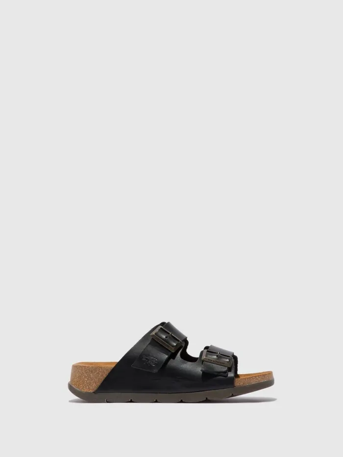 Open Toe Mules CAJA721FLY BRIDLE BLACK Women Fly London Mules
