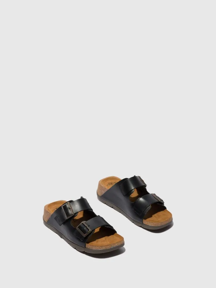 Open Toe Mules CAJA721FLY BRIDLE BLACK Women Fly London Mules