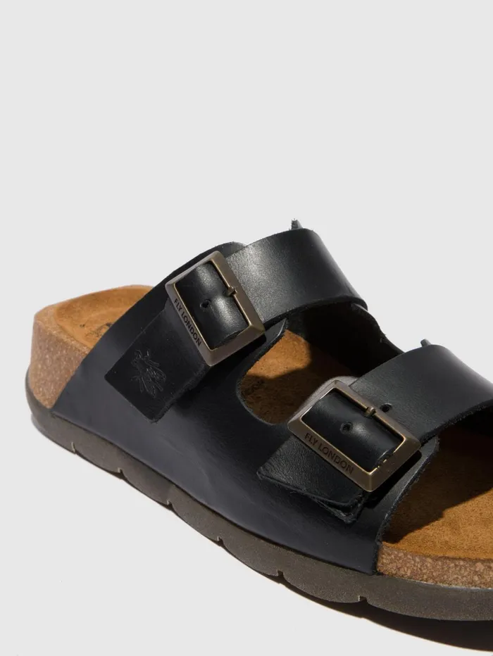 Open Toe Mules CAJA721FLY BRIDLE BLACK Women Fly London Mules