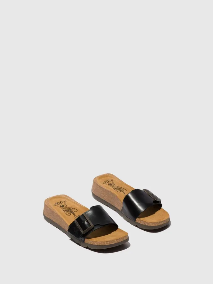 Open Toe Mules CARB851FLY BLACK Women Fly London Mules