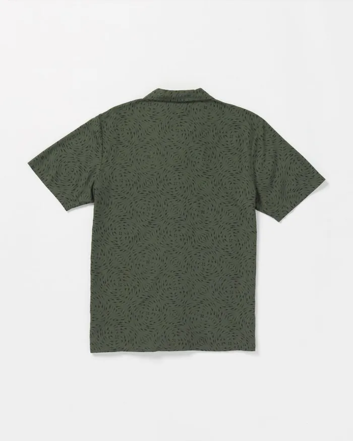 Packed Up Woven Short Sleeve Shirt 8211 Squadron Green Mens Volcom Tops and Tees
