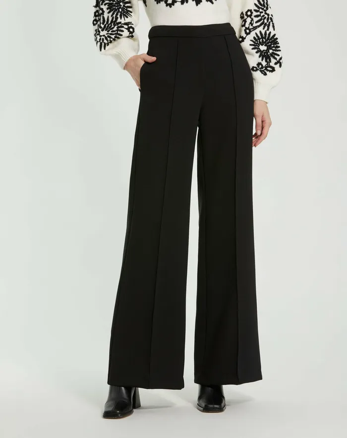 Pants Classic Crepe Wide Leg High Waisted Trouser Pant 8211 FINAL SALE Black Mac Duggal Women Pants Classic Crepe Wide Leg High Waisted Trouser Pant 8211 FINAL SALE Black Mac Duggal Women