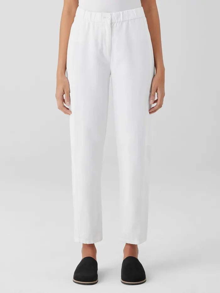 Pants Shorts and Jumpsuits Women Eileen Fisher Cotton Hemp Stretch Lantern Pant White