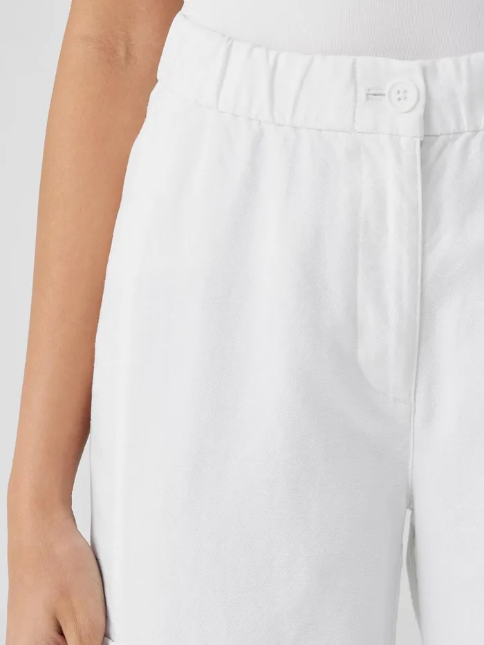 Pants Shorts and Jumpsuits Women Eileen Fisher Cotton Hemp Stretch Lantern Pant White