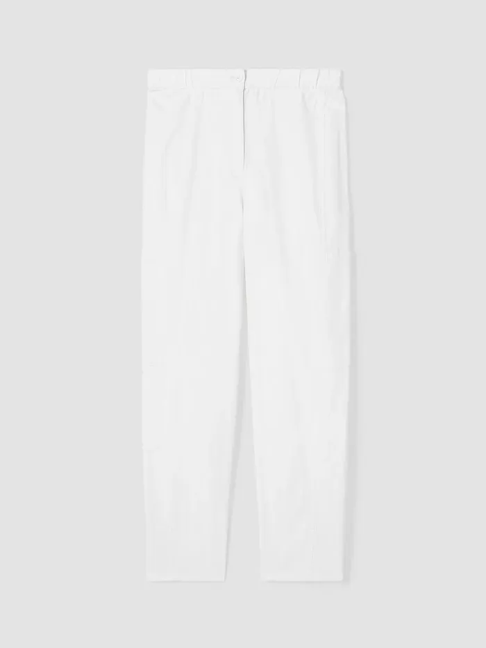 Pants Shorts and Jumpsuits Women Eileen Fisher Cotton Hemp Stretch Lantern Pant White