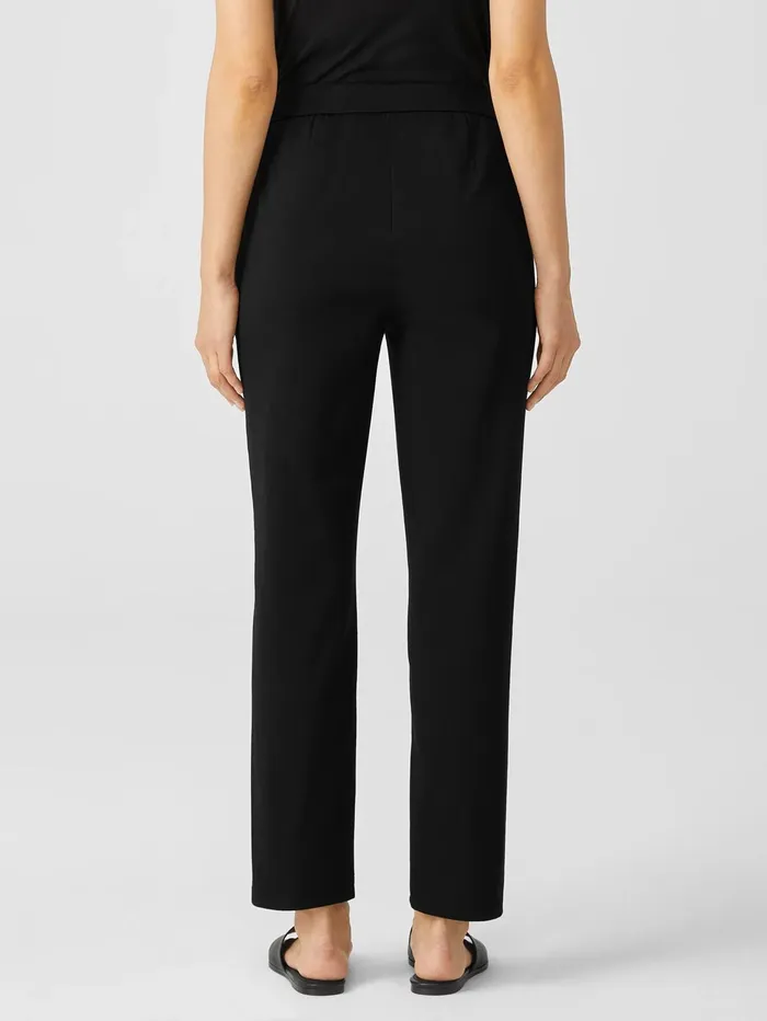 Pants Shorts and Jumpsuits Women Eileen Fisher Cotton Ponte Slim Pant Black