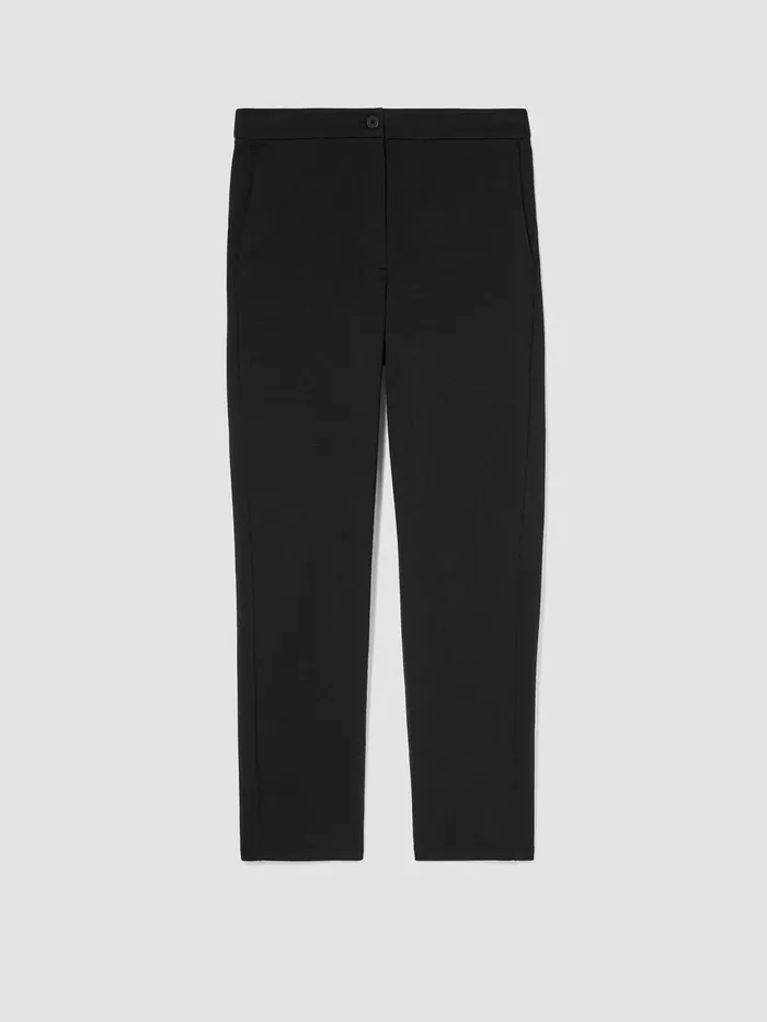 Pants Shorts and Jumpsuits Women Eileen Fisher Cotton Ponte Slim Pant Black