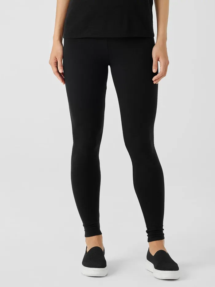 Pants Shorts and Jumpsuits Women Eileen Fisher Cozy Brushed Terry Hug Leggings Black