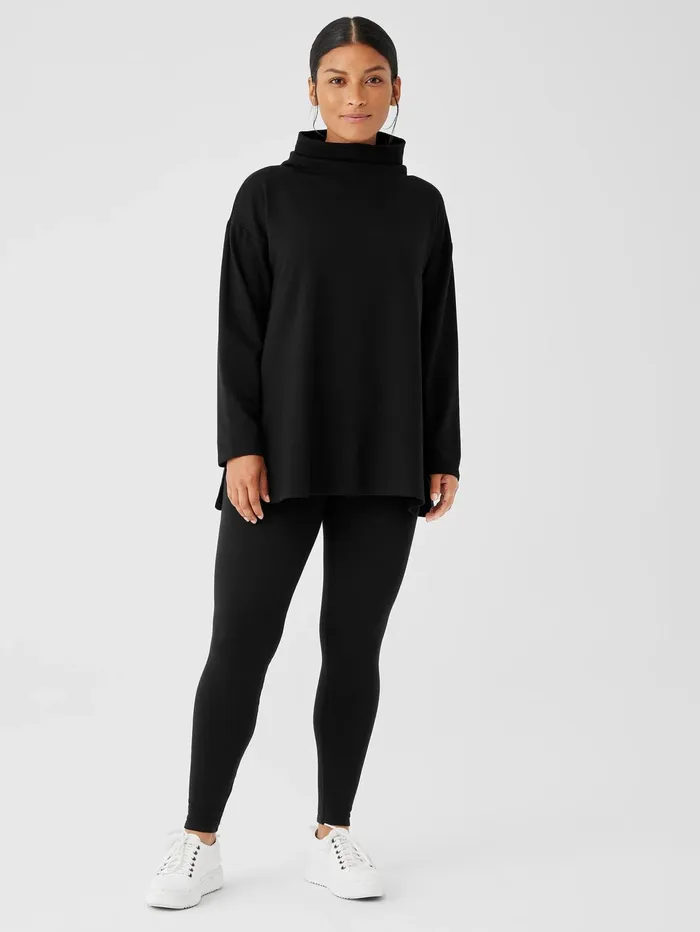 Pants Shorts and Jumpsuits Women Eileen Fisher Cozy Brushed Terry Hug Leggings Black