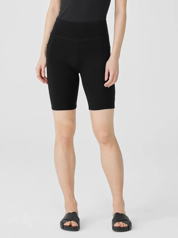 Pants Shorts and Jumpsuits Women Eileen Fisher Pima Cotton Stretch Jersey Shorts Black