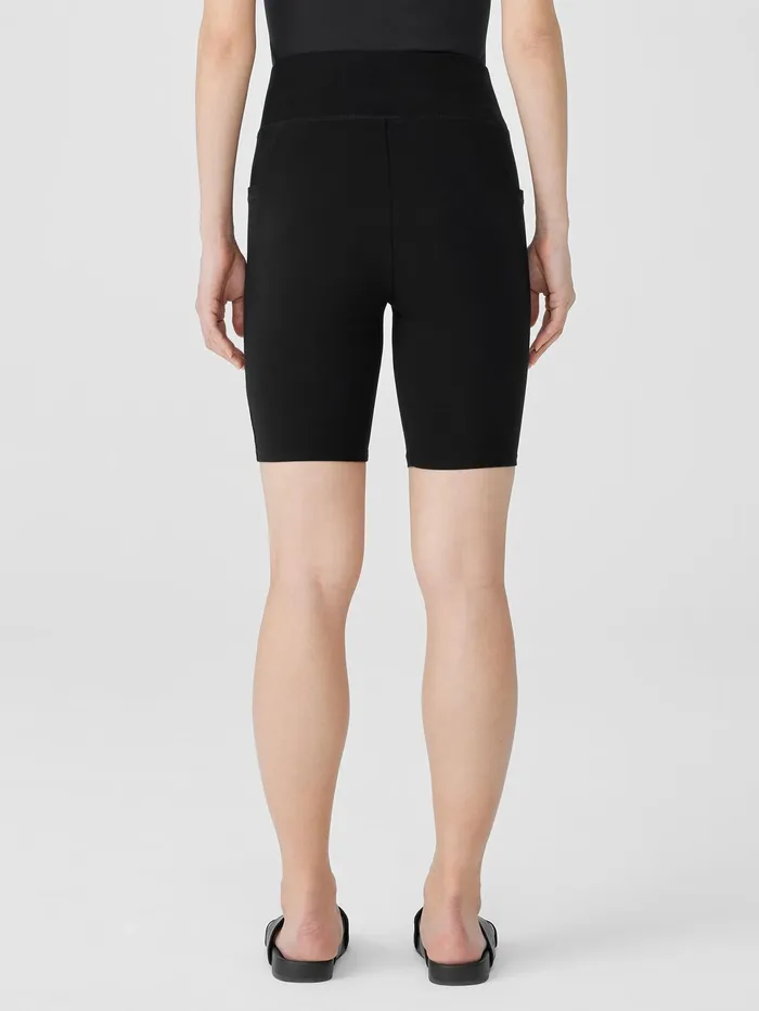Pants Shorts and Jumpsuits Women Eileen Fisher Pima Cotton Stretch Jersey Shorts Black