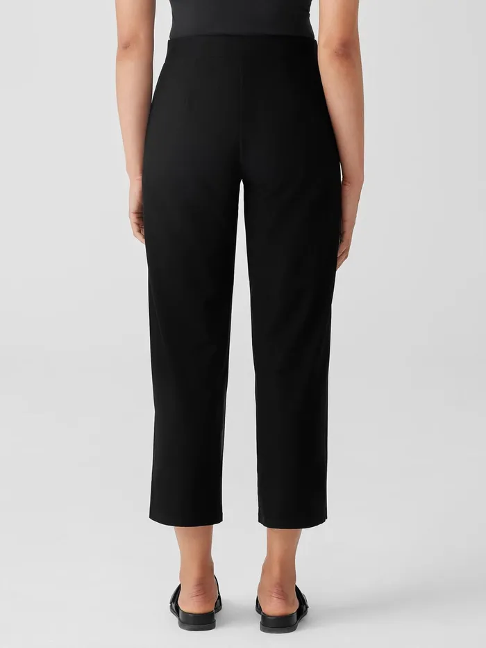 Pants Shorts and Jumpsuits Women Eileen Fisher Washable Stretch Crepe Straight Pant With Yoke Black