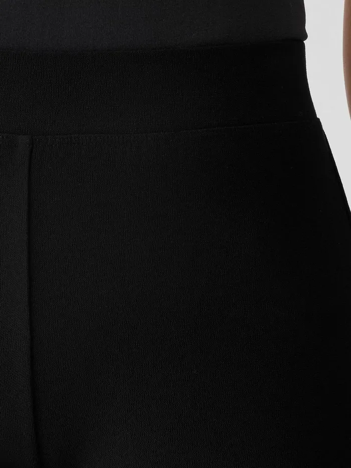 Pants Shorts and Jumpsuits Women Eileen Fisher Washable Stretch Crepe Straight Pant With Yoke Black