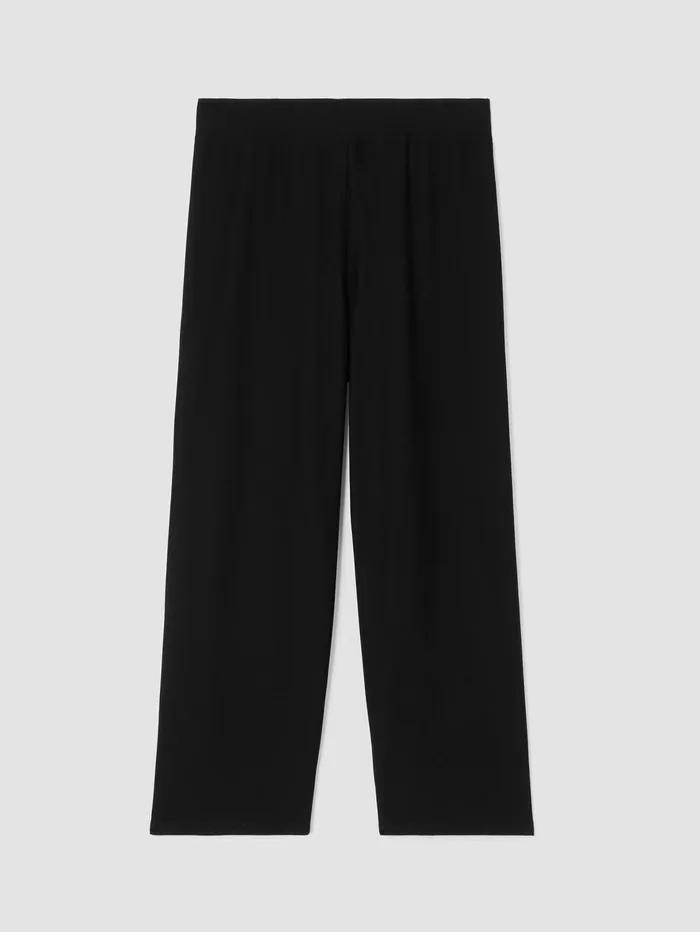 Pants Shorts and Jumpsuits Women Eileen Fisher Washable Stretch Crepe Straight Pant With Yoke Black