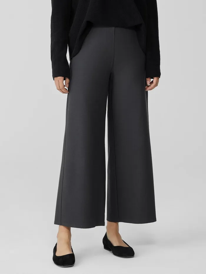 Pants Shorts and Jumpsuits Women Eileen Fisher Washable Stretch Crepe WideLeg Pant Graphite