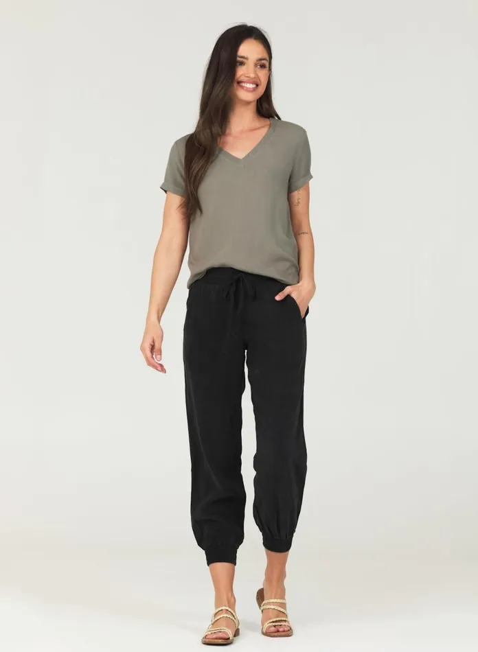 Pants Women Bella Dahl Easy Drawstring Jogger 8211 Vintage Black