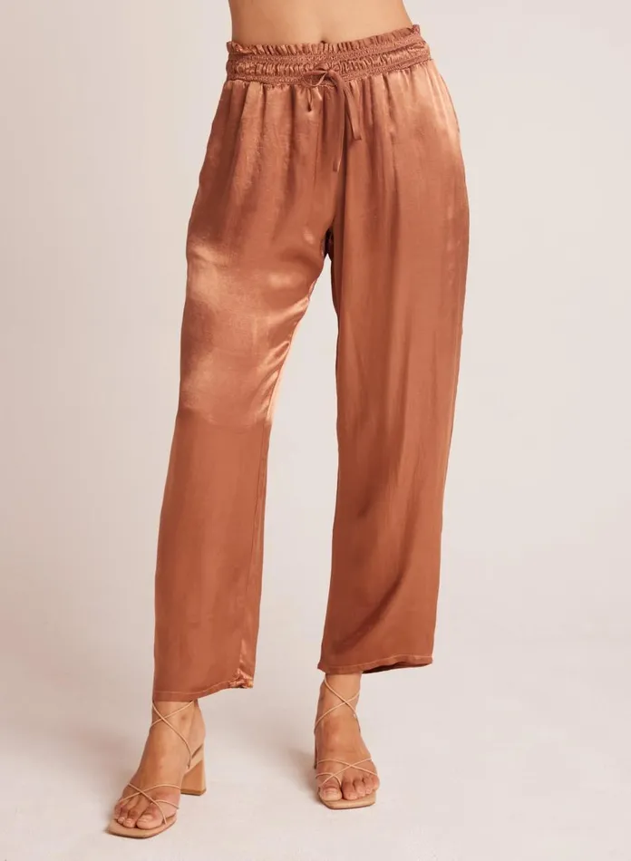 Pants Women Bella Dahl Smocked Waist Trousers 8211 Curacao Coconut