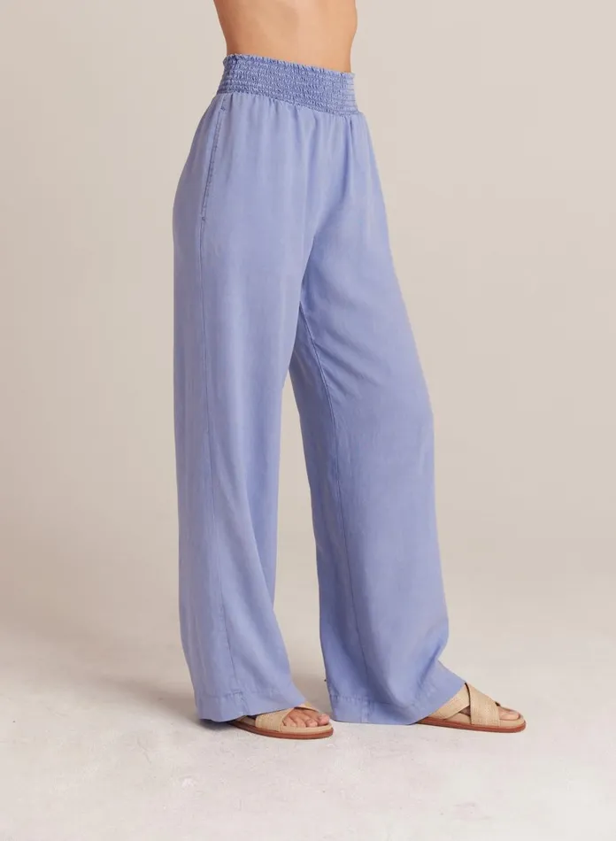 Pants Women Bella Dahl Smocked Waist Wide Leg 8211 Peri Blue Pants Women Bella Dahl Smocked Waist Wide Leg 8211 Peri Blue