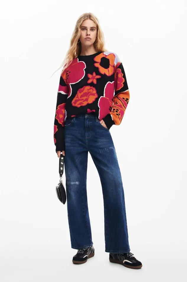 Pants Women Desigual Denim Culotte Pants Blue