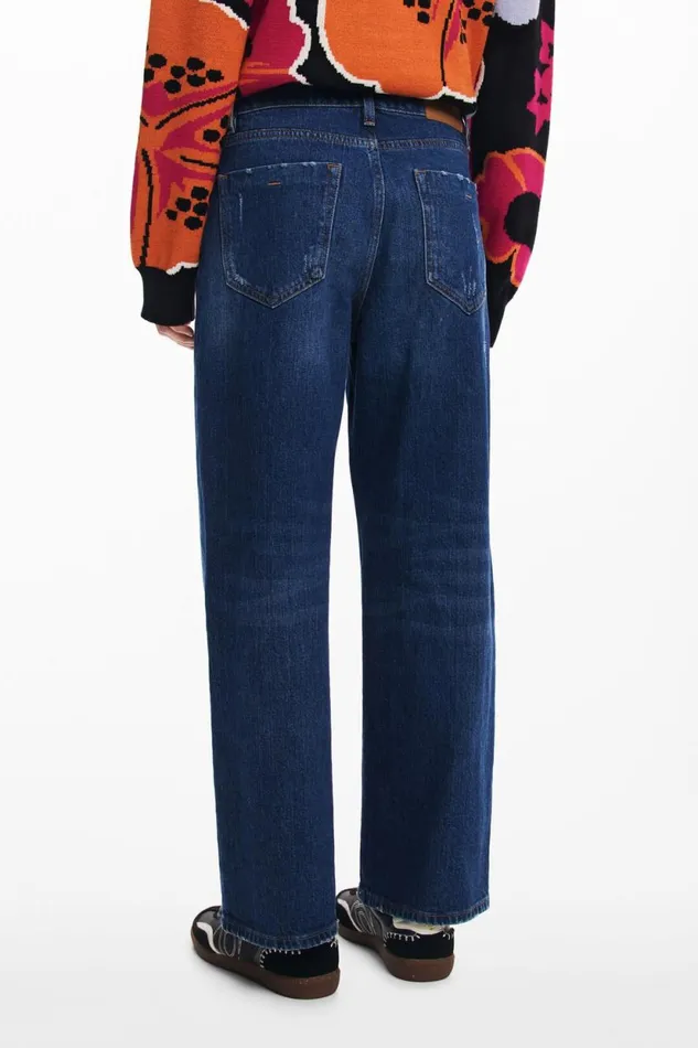 Pants Women Desigual Denim Culotte Pants Blue