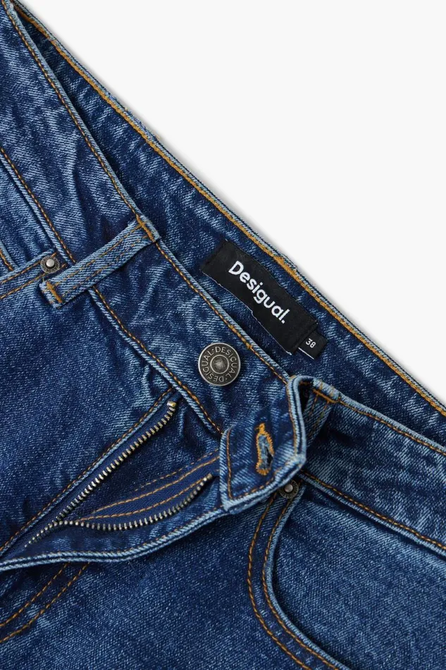 Pants Women Desigual Denim Culotte Pants Blue