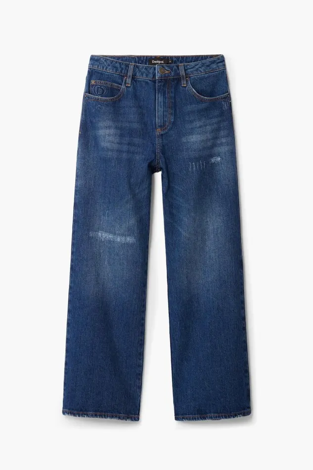 Pants Women Desigual Denim Culotte Pants Blue