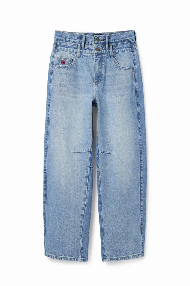 Pants Women Desigual Doublewaistband Balloon Jeans Blue