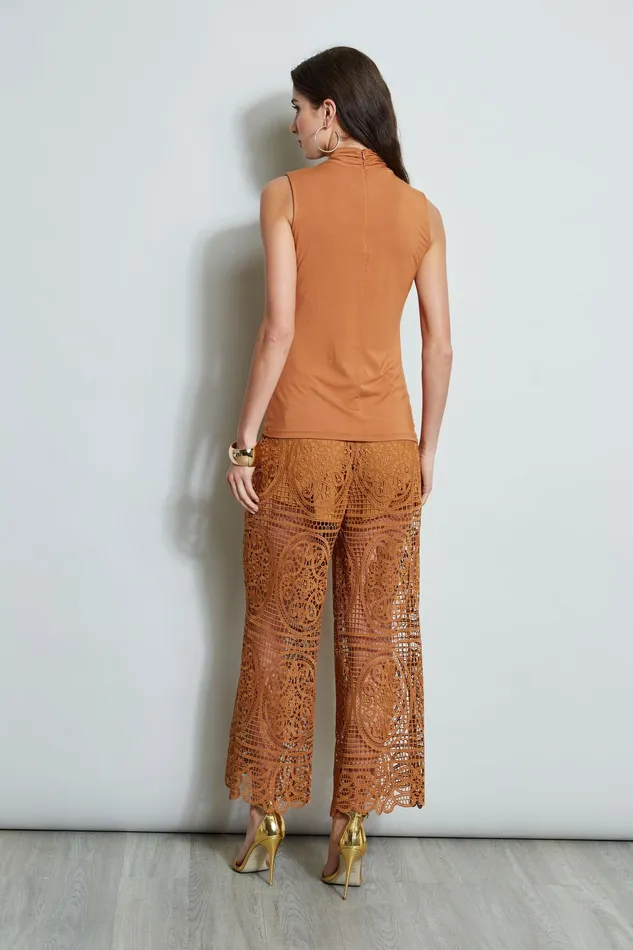 Pants Women Elie Tahari Lace Palazzo Pant CARAMEL