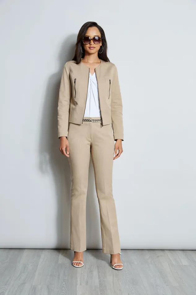 Pants Women Elie Tahari Stretch Twill Fit and Flare Pant RATTAN