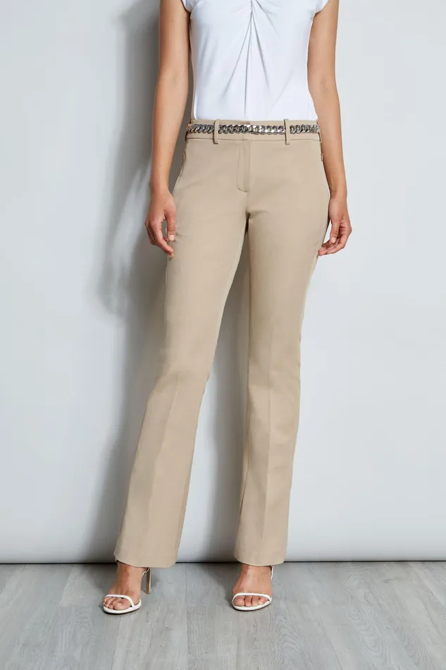 Pants Women Elie Tahari Stretch Twill Fit and Flare Pant RATTAN