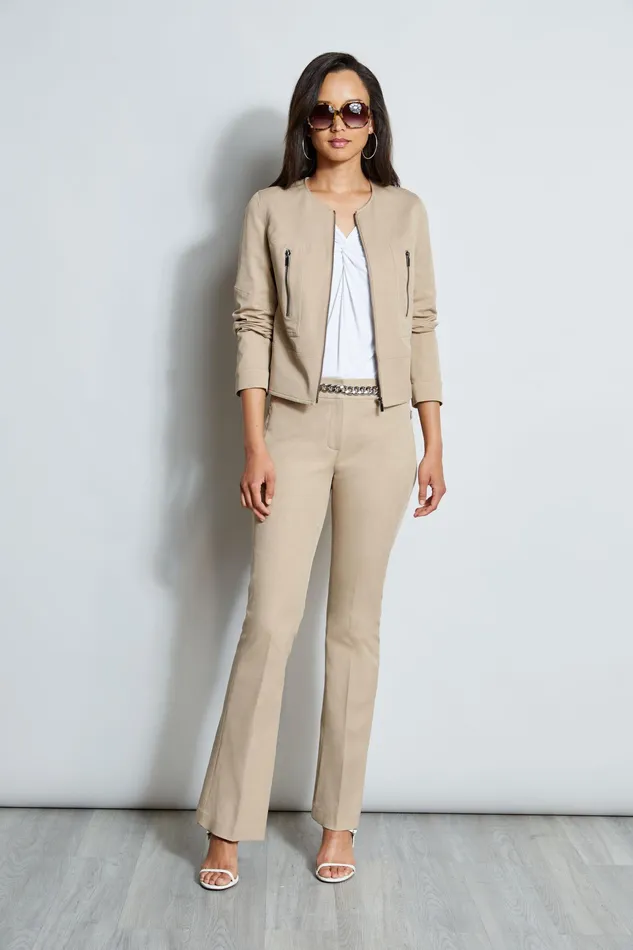 Pants Women Elie Tahari Stretch Twill Fit and Flare Pant RATTAN
