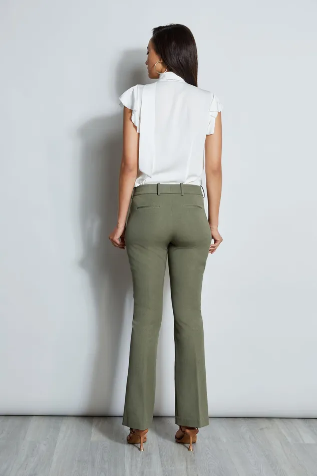 Pants Women Elie Tahari Stretch Twill Fit and Flare Pant WILLOW GREEN