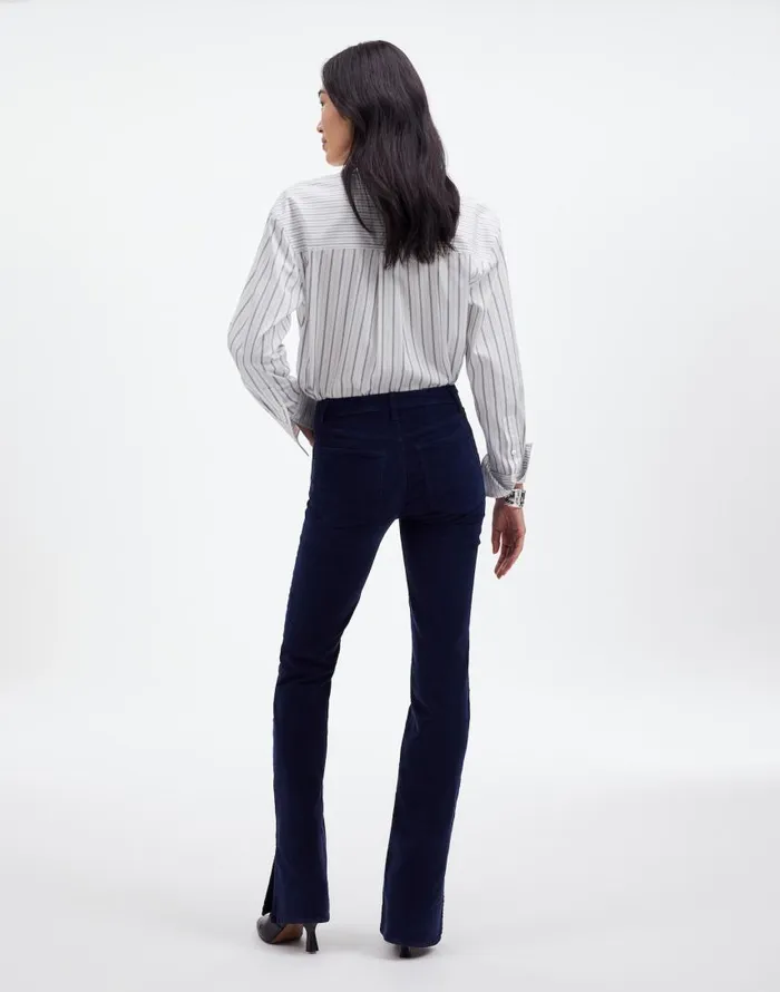 Pants Women Madewell Kick Out FullLength Pants In Garment Dye Corduroy True Midnight