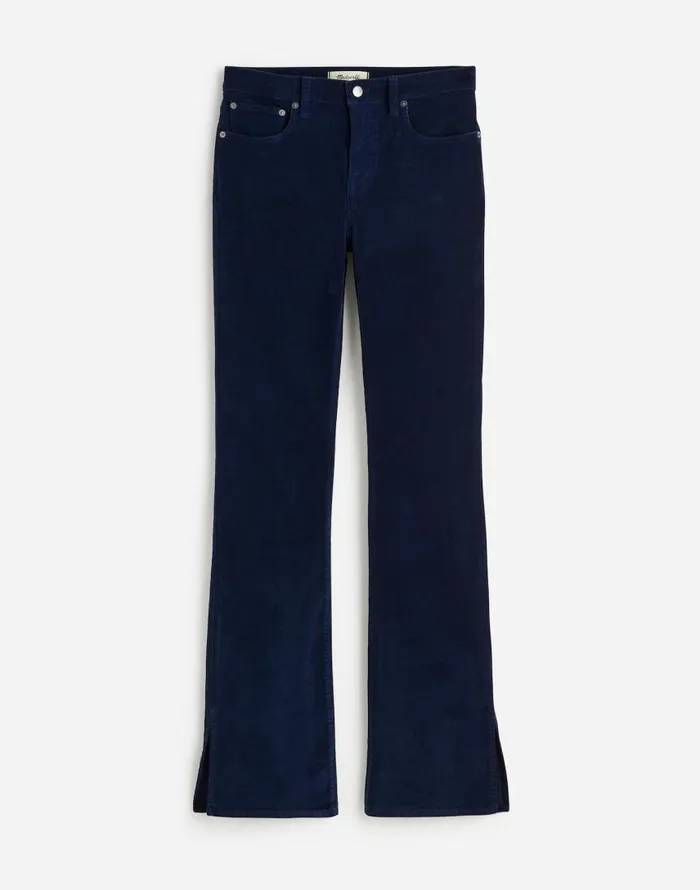 Pants Women Madewell Kick Out FullLength Pants In Garment Dye Corduroy True Midnight