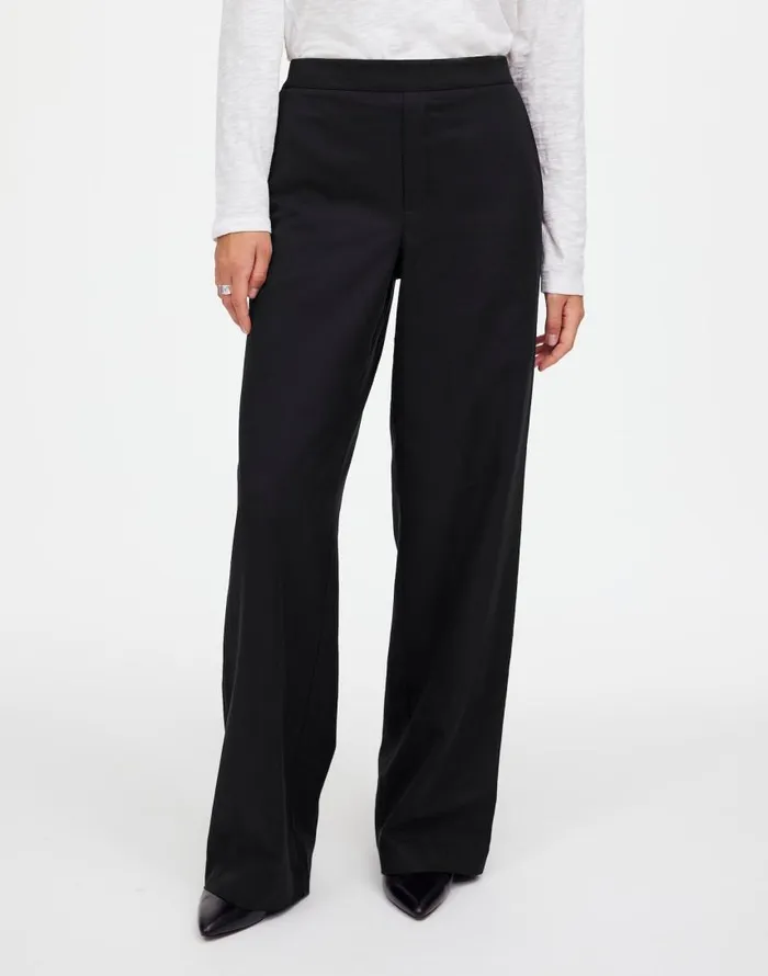 Pants Women Madewell PullOn Straight Pants In Drapey Twill True Black
