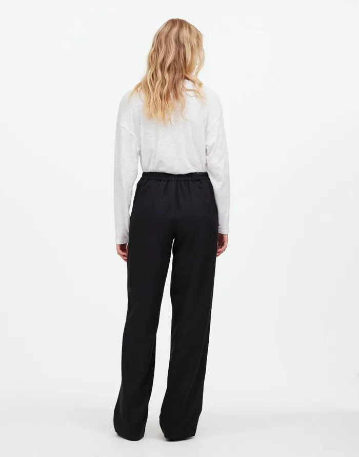 Pants Women Madewell PullOn Straight Pants In Drapey Twill True Black