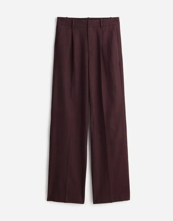 Pants Women Madewell Slouchy Straight Pants In Drapey Twill Dark Carob