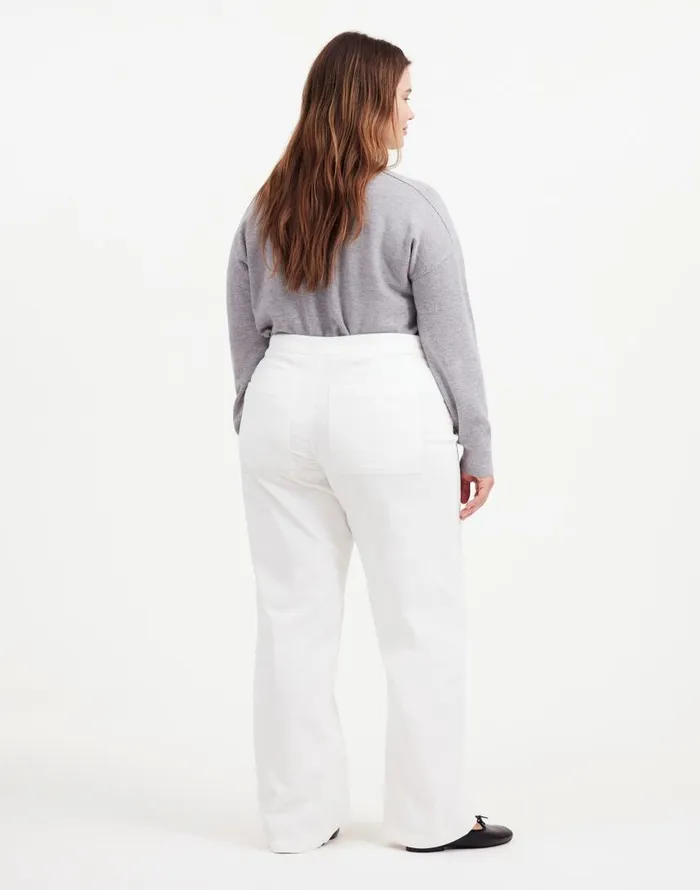 Pants Women Madewell The Plus Emmett WideLeg Pant In Corduroy Welt Pocket Edition Winter White