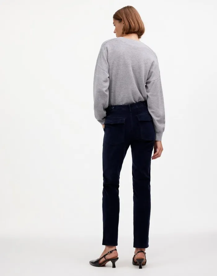 Pants Women Madewell The Slim Straight Utility Pant In Garment Dye Corduroy Classic Navy