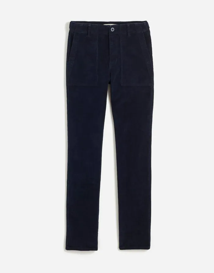 Pants Women Madewell The Slim Straight Utility Pant In Garment Dye Corduroy Classic Navy