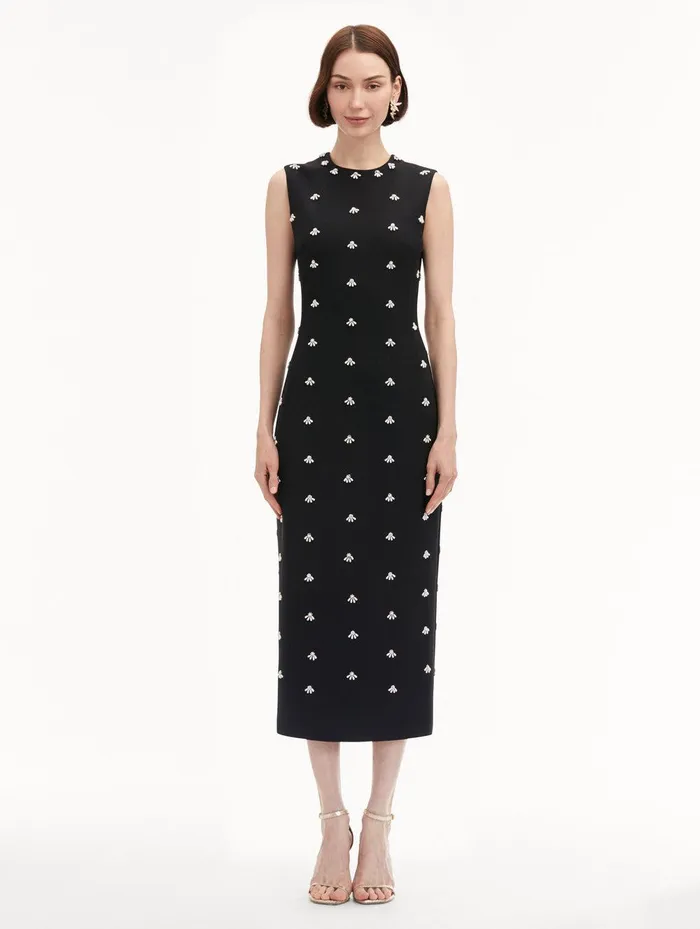 Pearl Cabochon Cocktail Dress Black Women Oscar De La Renta Dresses Pearl Cabochon Cocktail Dress Black Women Oscar De La Renta Dresses