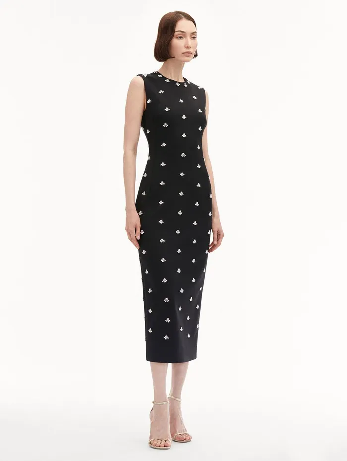 Pearl Cabochon Cocktail Dress Black Women Oscar De La Renta Dresses Pearl Cabochon Cocktail Dress Black Women Oscar De La Renta Dresses