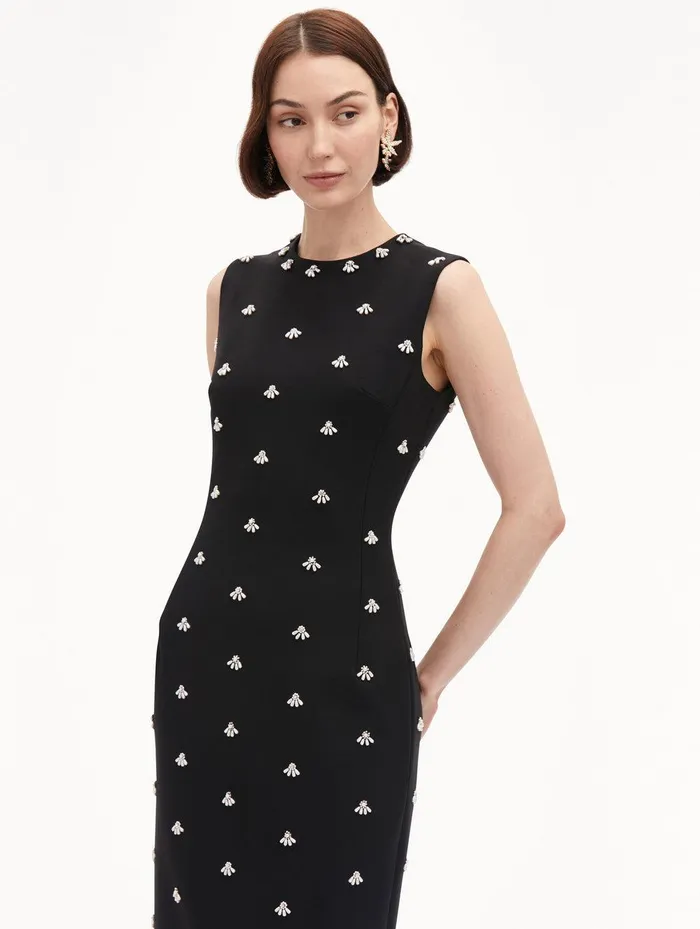 Pearl Cabochon Cocktail Dress Black Women Oscar De La Renta Dresses Pearl Cabochon Cocktail Dress Black Women Oscar De La Renta Dresses