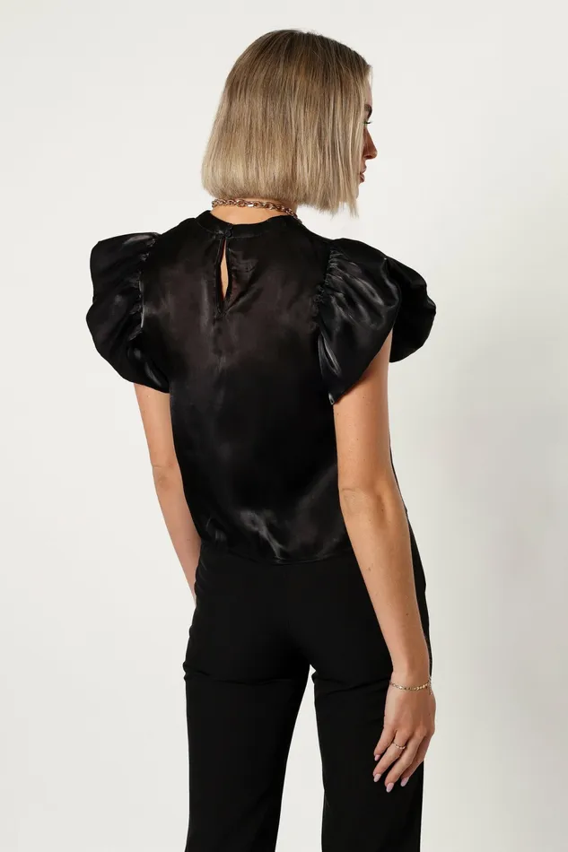 Petal and Pup Blouses and Shirts Women Marianna Ruffle Sleeve Top Black
