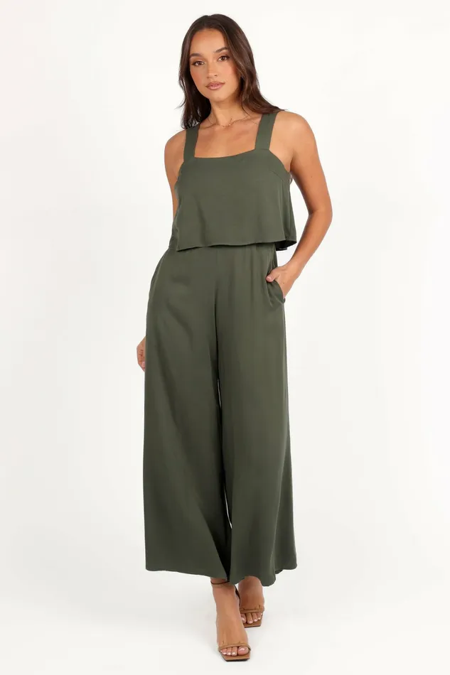 Petal and Pup Delia Jumpsuit Khaki Women Jumpsuits and Rompers